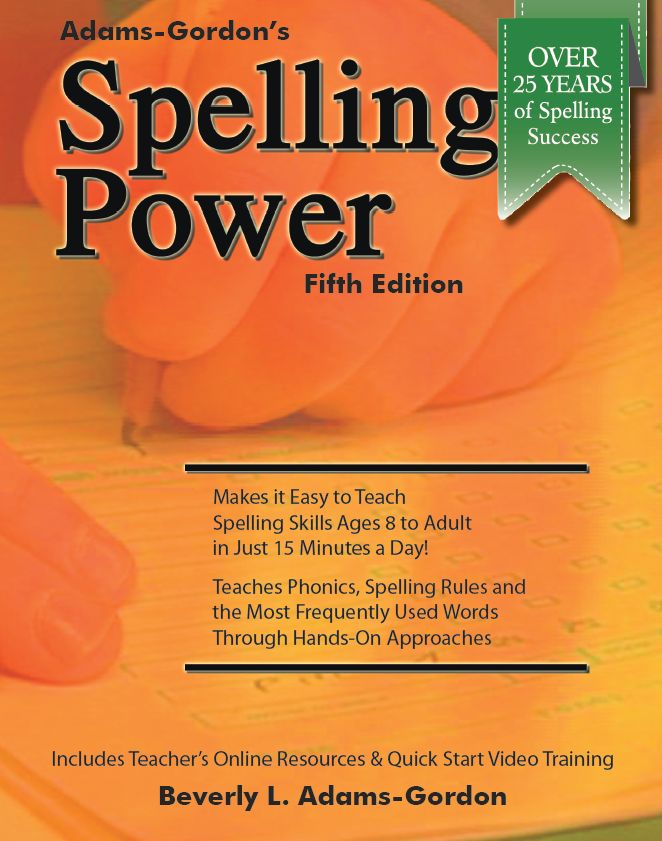Front cover of the 5th edition of Spelling Power.