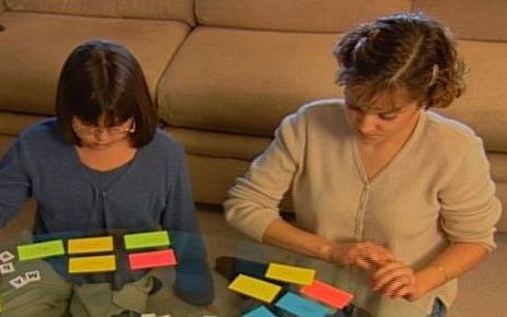 students using blank word cards
